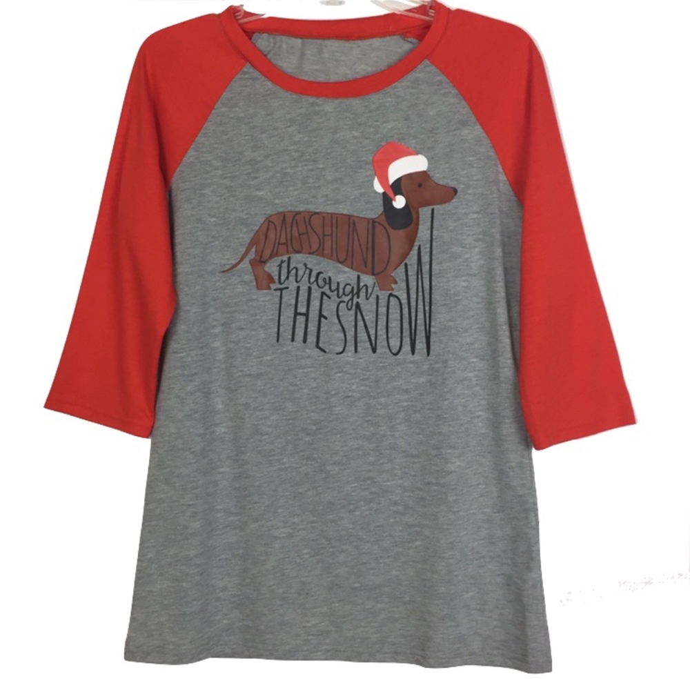 Christmas Holiday Dachshund Through The Snow Tee